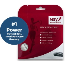 MSV Tennis String Hepta Twist (Durability+Spin) white 12m Set